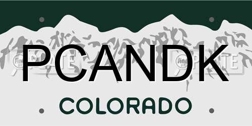 PCANDK Colorado License Plate