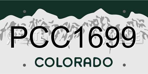 PCC1699 Colorado License Plate