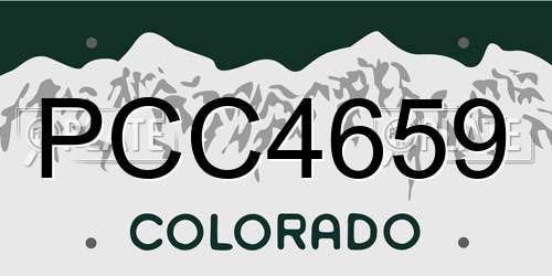 PCC4659 Colorado License Plate