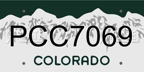 PCC7069 Colorado License Plate