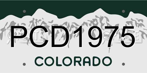 PCD1975 Colorado License Plate