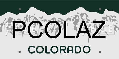 PCOLAZ Colorado License Plate