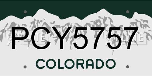 PCY5757 Colorado License Plate
