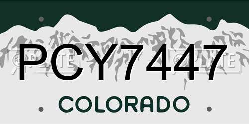 PCY7447 Colorado License Plate