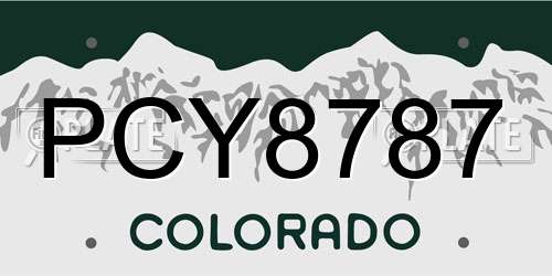 PCY8787 Colorado License Plate