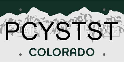 PCYSTST Colorado License Plate