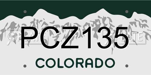 PCZ135 Colorado License Plate