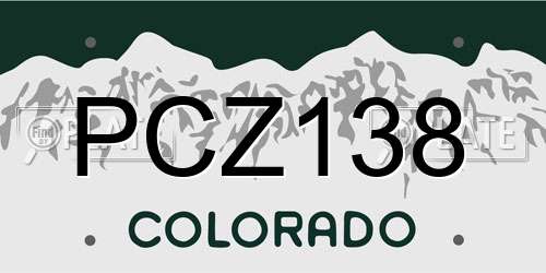 PCZ138 Colorado License Plate