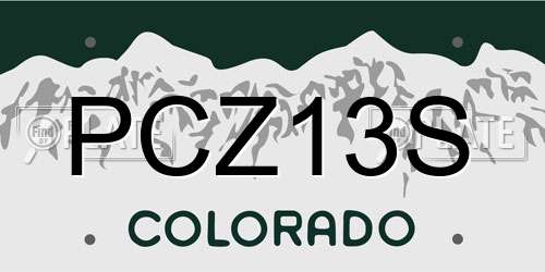 PCZ13S Colorado License Plate