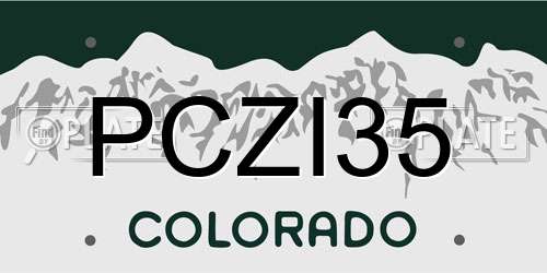 PCZI35 Colorado License Plate