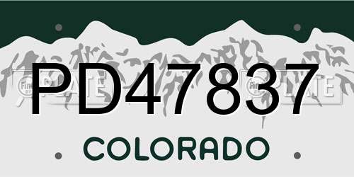 PD47837 Colorado License Plate