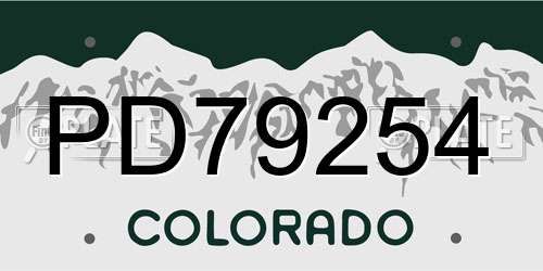 PD79254 Colorado License Plate
