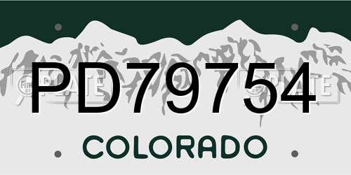 PD79754 Colorado License Plate