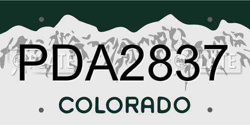 PDA2837 Colorado License Plate