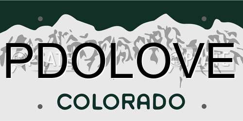 PDOLOVE Colorado License Plate