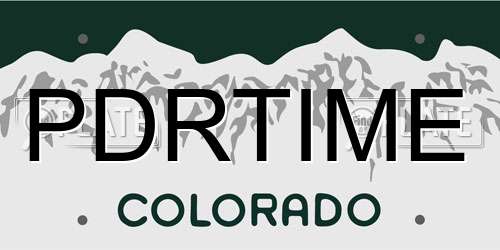 PDRTIME Colorado License Plate