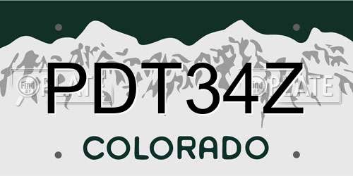 PDT34Z Colorado License Plate