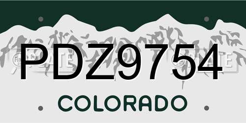 PDZ9754 Colorado License Plate