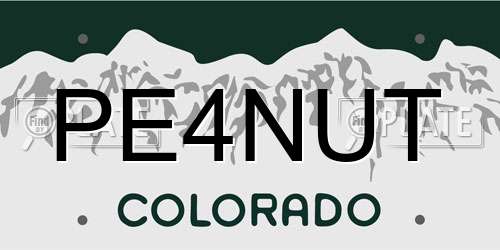 PE4NUT Colorado License Plate