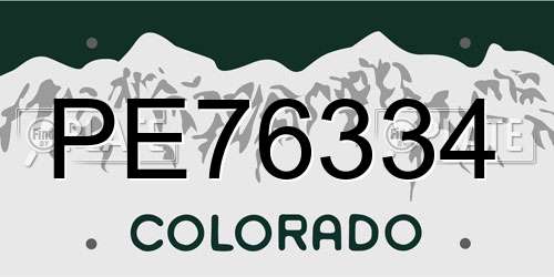 PE76334 Colorado License Plate
