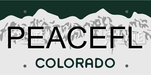 PEACEFL Colorado License Plate