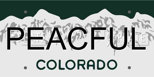 PEACFUL Colorado License Plate