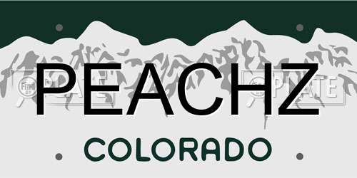 PEACHZ Colorado License Plate