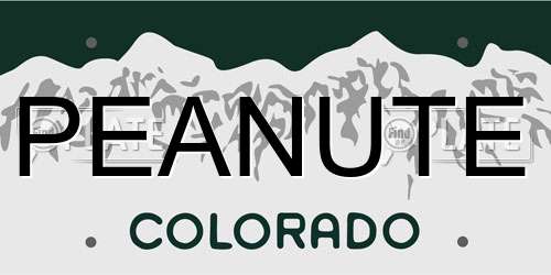 PEANUTE Colorado License Plate