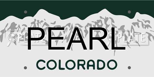 PEARL Colorado License Plate