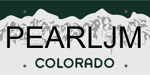 PEARLJM Colorado License Plate