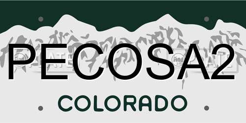 PECOSA2 Colorado License Plate