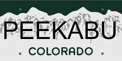 PEEKABU Colorado License Plate
