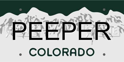 PEEPER Colorado License Plate