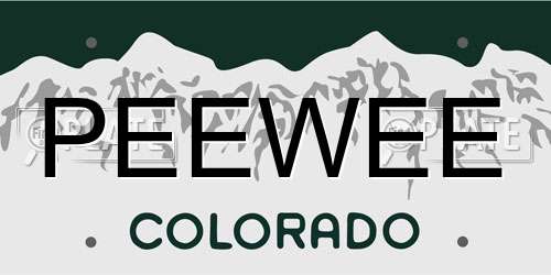 PEEWEE Colorado License Plate