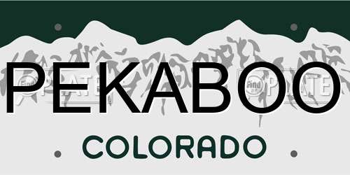 PEKABOO Colorado License Plate