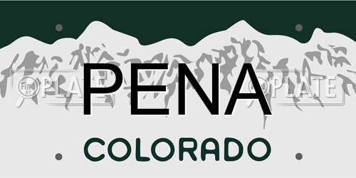 PENA Colorado License Plate