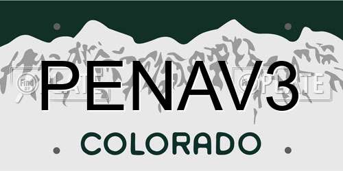 PENAV3 Colorado License Plate