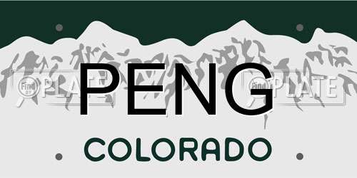 PENG Colorado License Plate