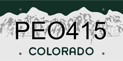 PEO415 Colorado License Plate