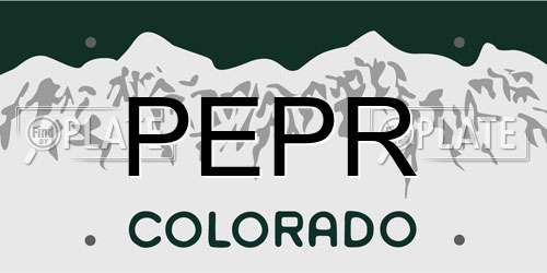 PEPR Colorado License Plate
