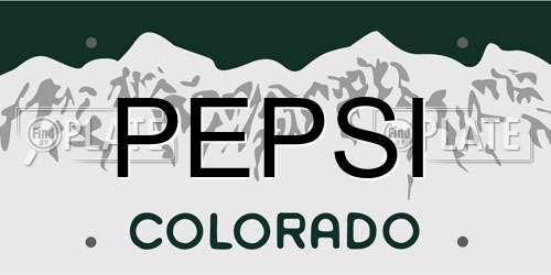 PEPSI Colorado License Plate