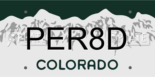 PER8D Colorado License Plate