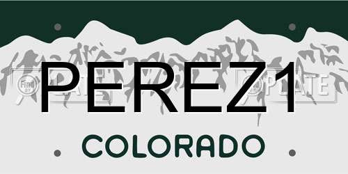 PEREZ1 Colorado License Plate