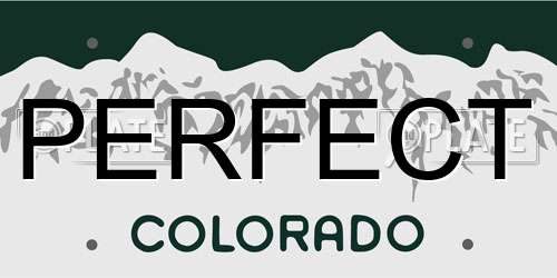 PERFECT Colorado License Plate