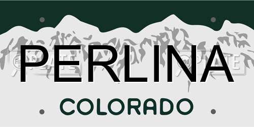 PERLINA Colorado License Plate