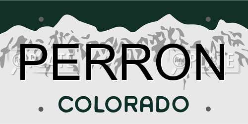 PERRON Colorado License Plate
