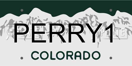 PERRY1 Colorado License Plate