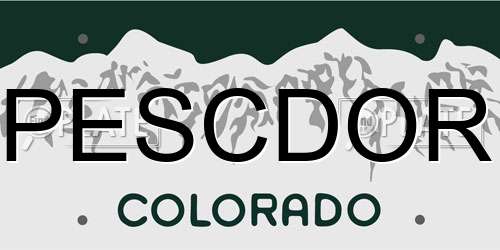 PESCDOR Colorado License Plate
