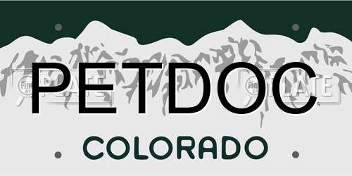 PETDOC Colorado License Plate