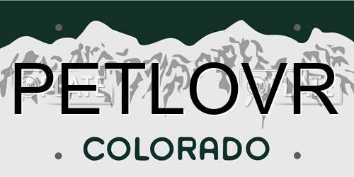 PETLOVR Colorado License Plate